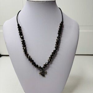 2/$50 FOSSIL Brown Beaded Bird Pendent Necklace